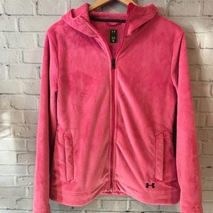 Under Armour jacket, medium pink women's hood